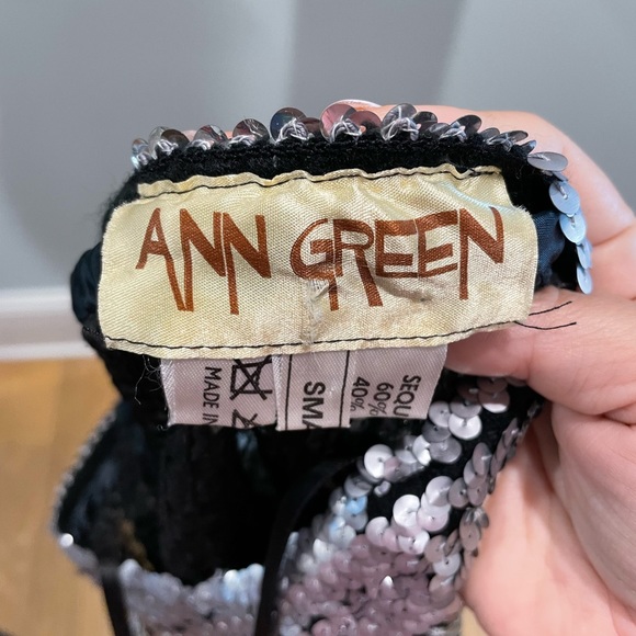 Ann Green silver sequin top size Small - Picture 5 of 6